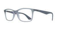 Matte Transparent Grey Ray-Ban RB7047-56 Rectangle Glasses - Angle