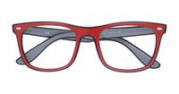 Red Black Grey Ray-Ban RB7209 Square Glasses - Flat-lay