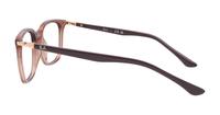 Transparent Brown Ray-Ban RB7211 Oval Glasses - Side