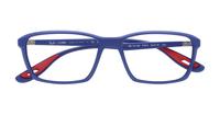 Matte Blue Ray-Ban RB7213M Square Glasses - Flat-lay