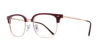 Bordeaux / Rose Gold Ray-Ban RB7216-51 Square Glasses - Angle