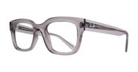 Transparent Grey Ray-Ban RB7217-52 Rectangle Glasses - Angle