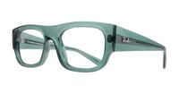 Transparent Green Ray-Ban RB7218-52 Rectangle Glasses - Angle