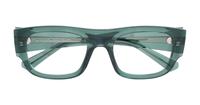 Transparent Green Ray-Ban RB7218-52 Rectangle Glasses - Flat-lay