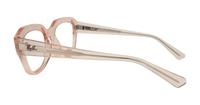 Transparent Pink Ray-Ban RB7225-52 Square Glasses - Side