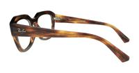Striped Havana Ray-Ban RB7225-54 Square Glasses - Side