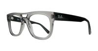 Transparent Grey Ray-Ban RB7226-54 Square Glasses - Angle
