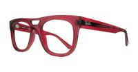 Transparent Red Ray-Ban RB7226-54 Square Glasses - Angle