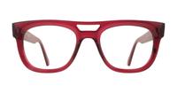Transparent Red Ray-Ban RB7226-54 Square Glasses - Front