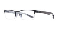 Matte Black Ray-Ban RB8412 Rectangle Glasses - Angle