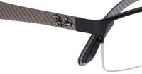 Matte Black Ray-Ban RB8412 Rectangle Glasses - Detail