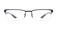 Matte Black Ray-Ban RB8412 Rectangle Glasses - Front