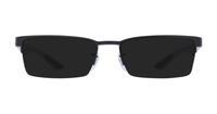 Matte Black Ray-Ban RB8412 Rectangle Glasses - Sun