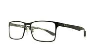 Matt Black Ray-Ban RB8415 Rectangle Glasses - Angle