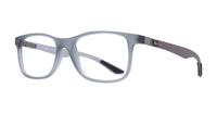Matte Transparent Grey Ray-Ban RB8903 Square Glasses - Angle