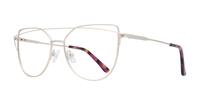 Satin Gold Scout Brittany Cat-eye Glasses - Angle