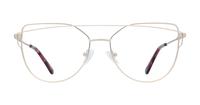Satin Gold Scout Brittany Cat-eye Glasses - Front