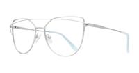 Satin Silver Scout Brittany Cat-eye Glasses - Angle
