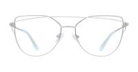 Satin Silver Scout Brittany Cat-eye Glasses - Front