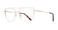 Shiny Gold Scout Brittany Cat-eye Glasses - Angle