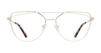 Shiny Gold Scout Brittany Cat-eye Glasses - Front