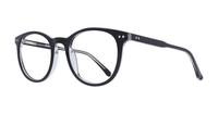 Shiny Black Crystal Scout Dallas Round Glasses - Angle