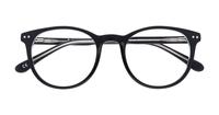 Shiny Black Crystal Scout Dallas Round Glasses - Flat-lay