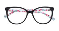 Shiny Black Flower Scout Darcey Cat-eye Glasses - Flat-lay