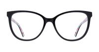 Shiny Black Flower Scout Darcey Cat-eye Glasses - Front
