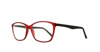 Red/Black Scout Emily Rectangle Glasses - Angle