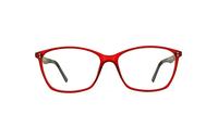 Red/Black Scout Emily Rectangle Glasses - Front