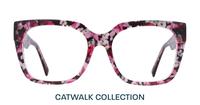Shiny Pink flower Scout Fallon Square Glasses - Front