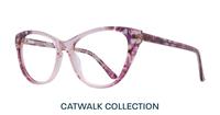 Shiny Pink flower Scout Faye Cat-eye Glasses - Angle