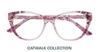 Shiny Pink flower Scout Faye Cat-eye Glasses - Flat-lay