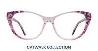 Shiny Pink flower Scout Faye Cat-eye Glasses - Front