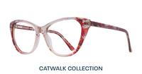 Shiny Red flower Scout Faye Cat-eye Glasses - Angle