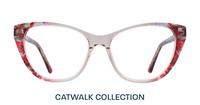 Shiny Red flower Scout Faye Cat-eye Glasses - Front