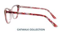 Shiny Red flower Scout Faye Cat-eye Glasses - Side