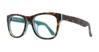 Tortoise Teal Scout Festival Wayfarer Glasses - Angle