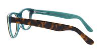Tortoise Teal Scout Festival Wayfarer Glasses - Side