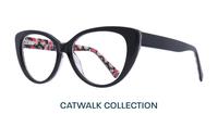 Shiny Black Scout Frida Cat-eye Glasses - Angle