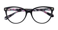 Bilayer Black / Purple flowers Scout Georgia Cat-eye Glasses - Flat-lay
