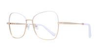 Matte Gold / White Scout Geri Rectangle Glasses - Angle
