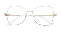 Matte Gold / White Scout Geri Rectangle Glasses - Flat-lay