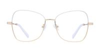 Matte Gold / White Scout Geri Rectangle Glasses - Front