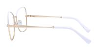 Matte Gold / White Scout Geri Rectangle Glasses - Side