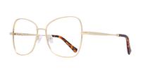 Shiny Gold Scout Geri Rectangle Glasses - Angle