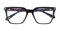 Bilayer Black / Blue Green Flowers Scout Giselle Square Glasses - Flat-lay