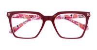 Bilayer Burgundy / Flowers Scout Giselle Square Glasses - Flat-lay