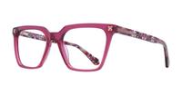 Crystal Dark Pink Scout Giselle Square Glasses - Angle